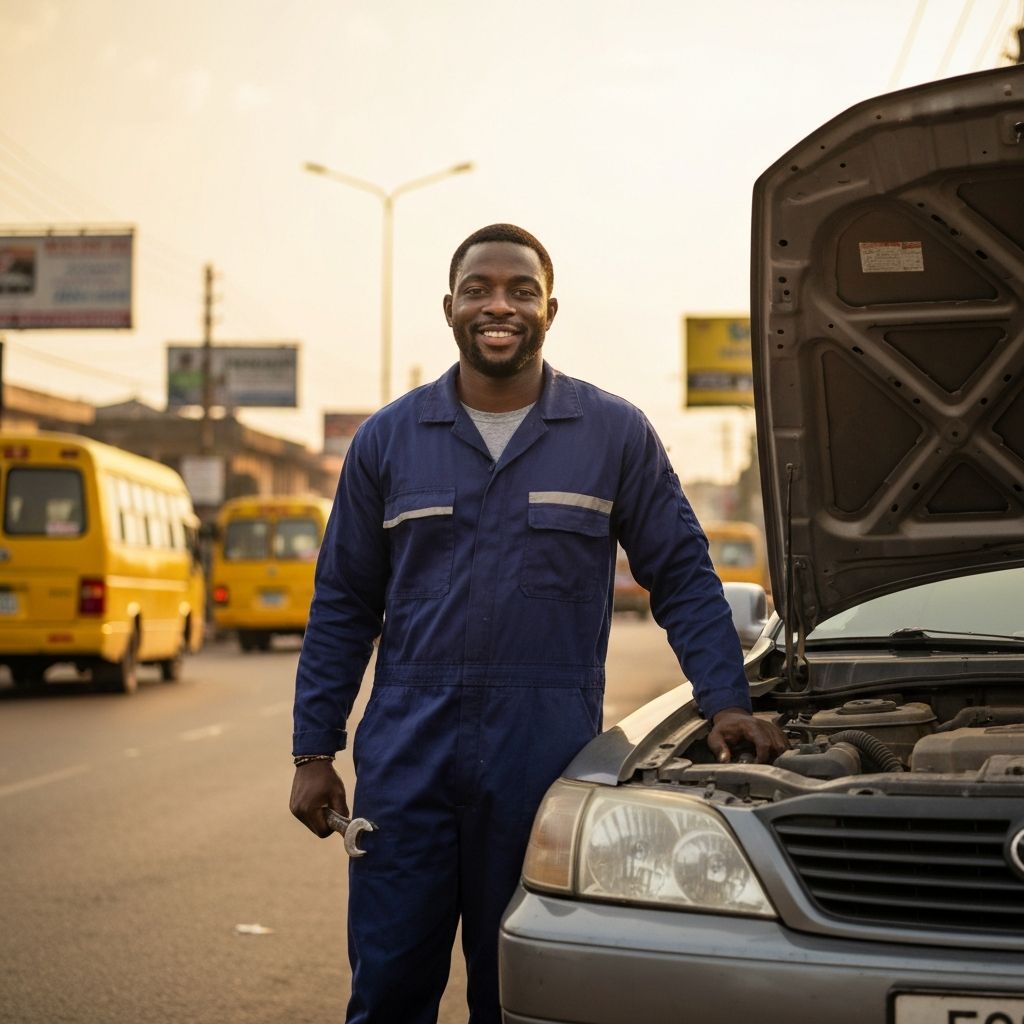 Professional mechanic servicing a vehicle