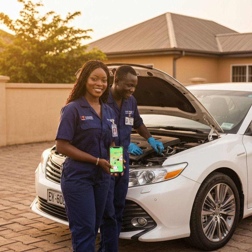 Car owner confidently watching a verified mechanic work on her vehicle
